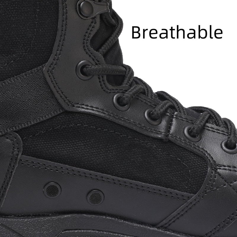 IODSON Men's Breathable Work Tactical Military Boots Lightweight Combat Army Motorcycle Jungle bootsï¼ˆBlack 10ï¼‰ - Image 4